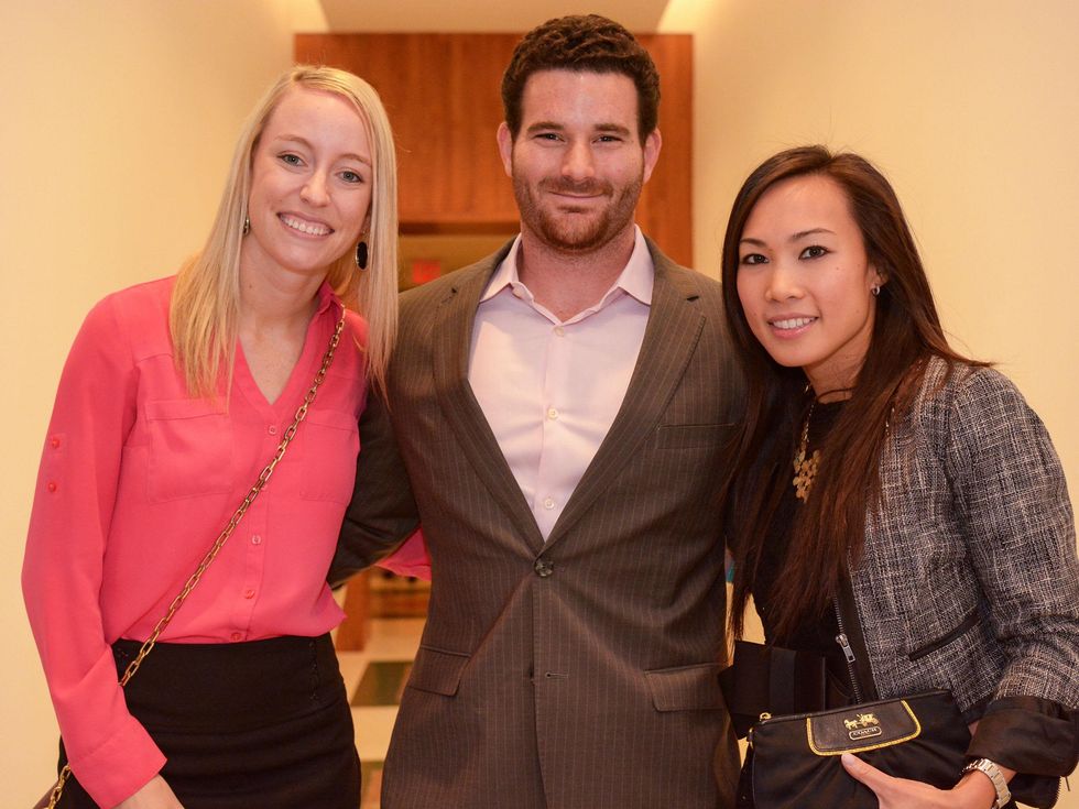 21 Lindsey Bowman, from left, Ronny Dwairy, and Diana Dao at Preservation Houston's Pier & Beam #ThrowbackThursday Party November 2014