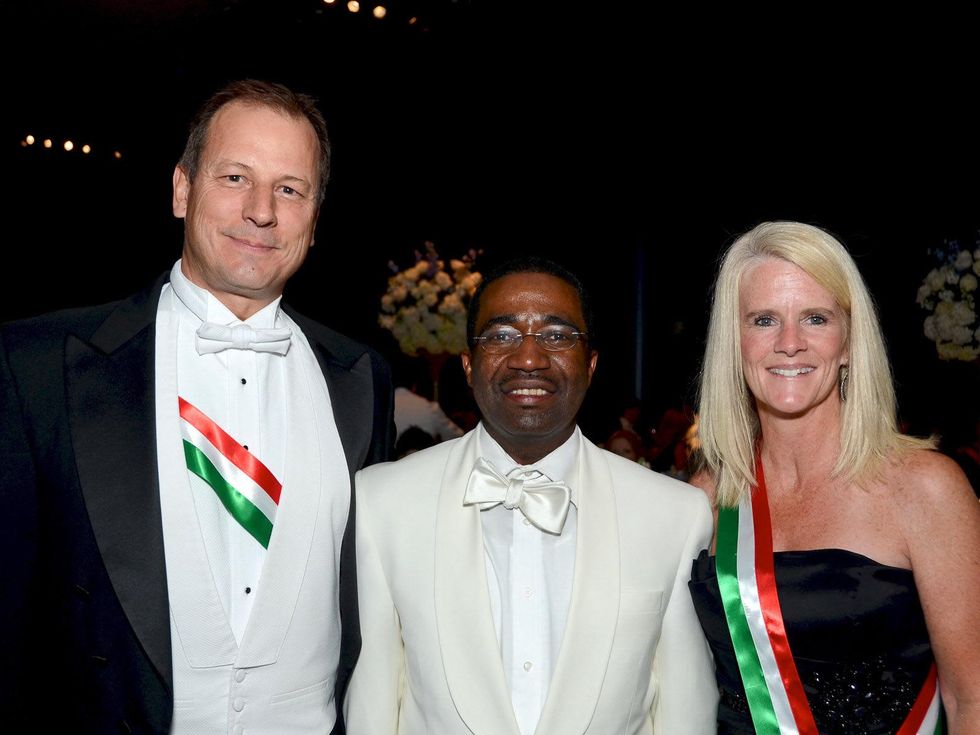 213 Mitch Little, from left, Domingo Esono and Sandy Little at the Consular Ball October 2013