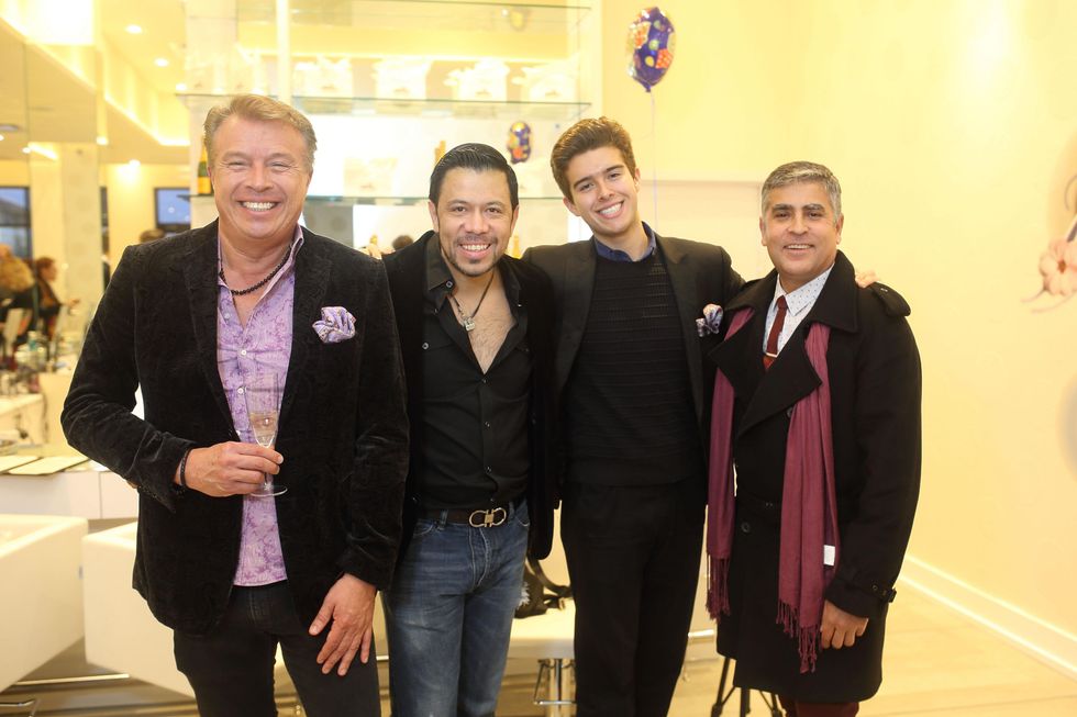 216 Carlos Castroparedes, from left, Fernando Mena, Carlos Castroparedes Jr. and Ernesto Agraz at the Uptown Blow Dry grand opening in Vintage Park March 2015