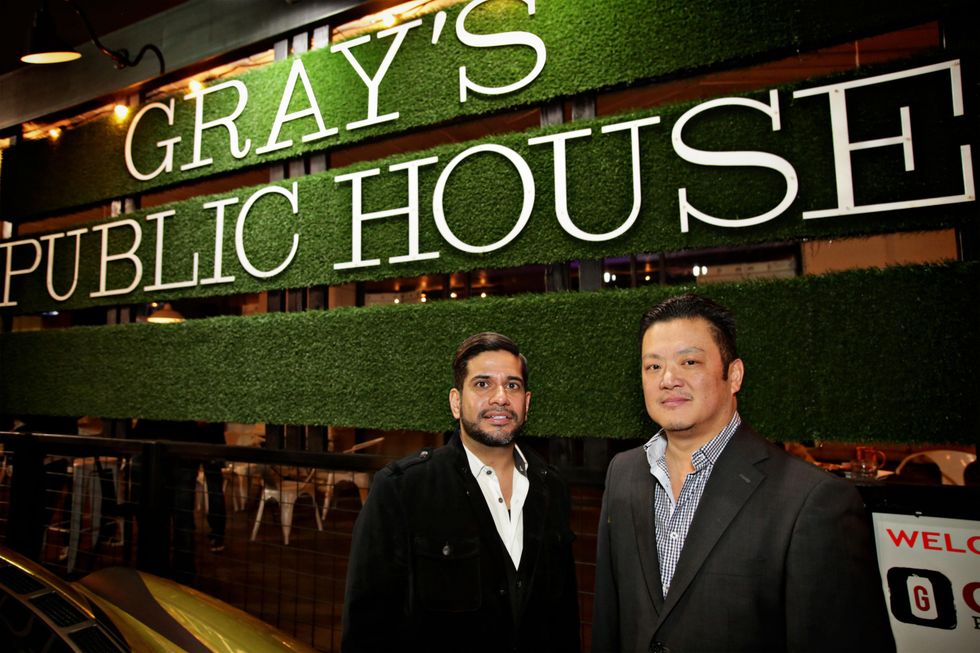 22 Ash Seth, left, and Dennis Wen at Gray\u2019s Public House Mardi Gras grand opening benefiting Urban Green February 2015