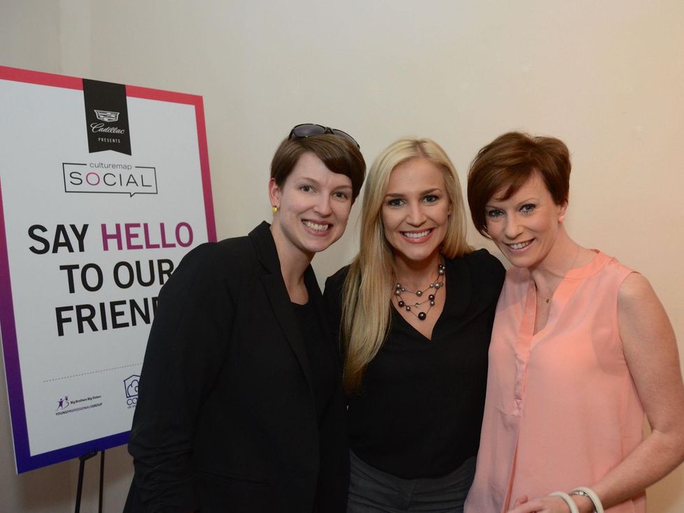 22 Jeanne Casagrande, from left, Karli Stegeman and Christine Kearns at the CultureMap Social at Gremillion and Co. Fine Art March 2015