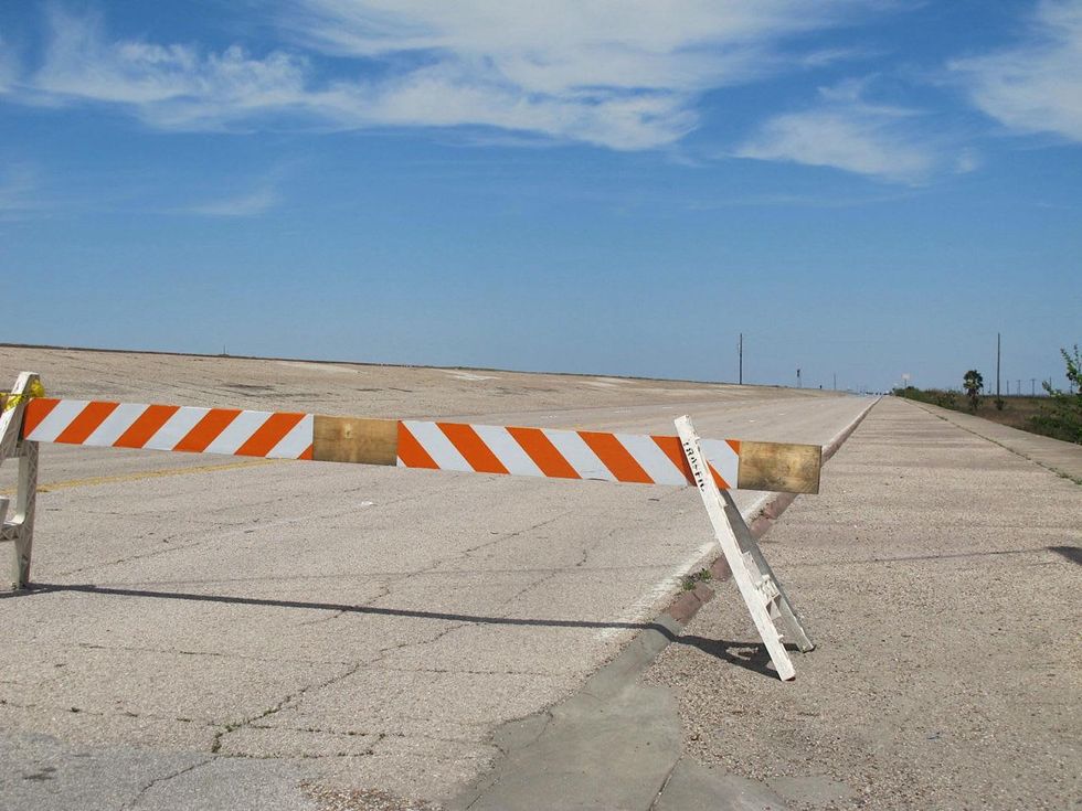 22. Katie Oxford Galveston oil spill March 2014 Blockade at Seawall Boulevard & Apffel Park Road