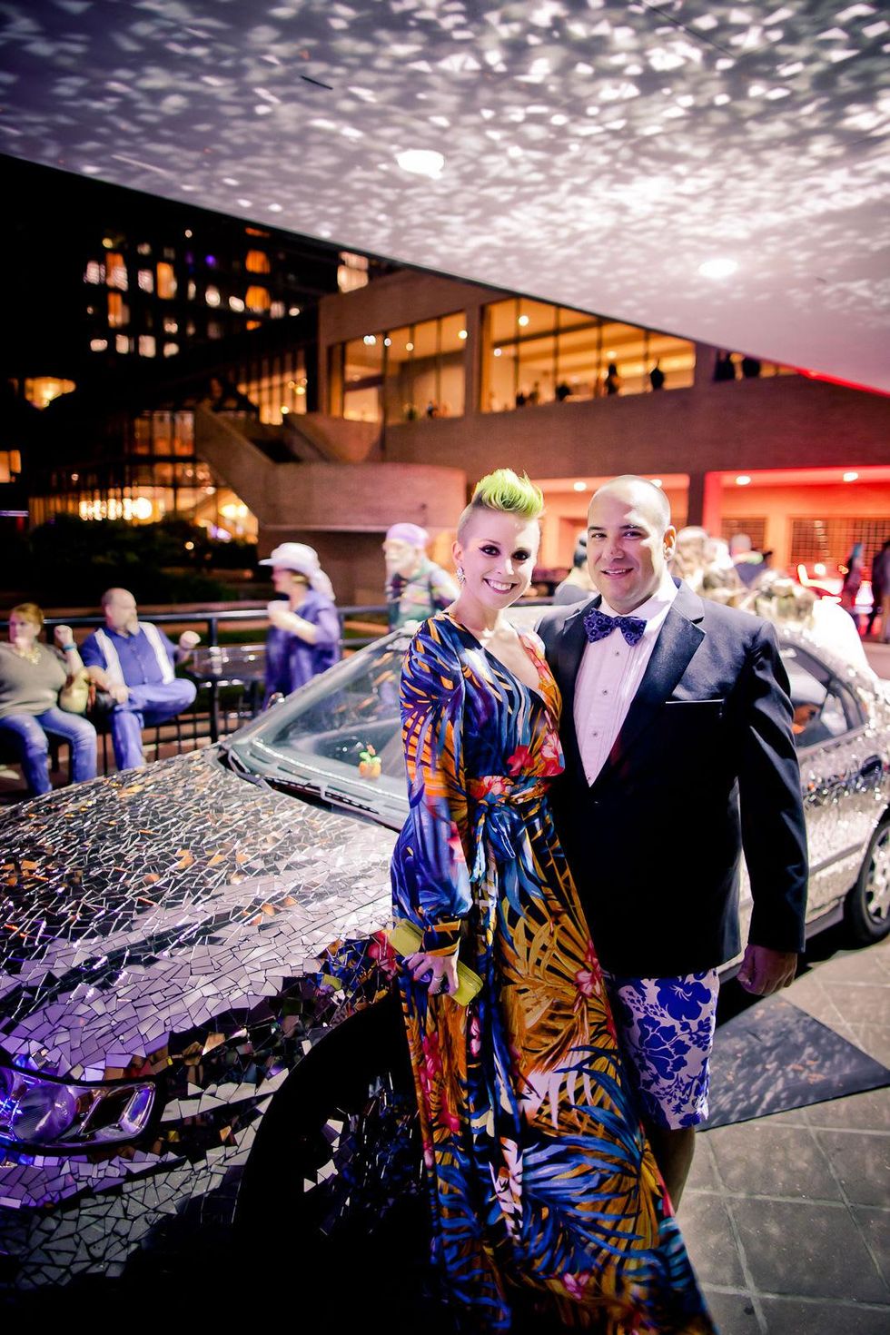 223 Caitlin V. Neal and Packy Saunders at the Art Car Ball April 2015