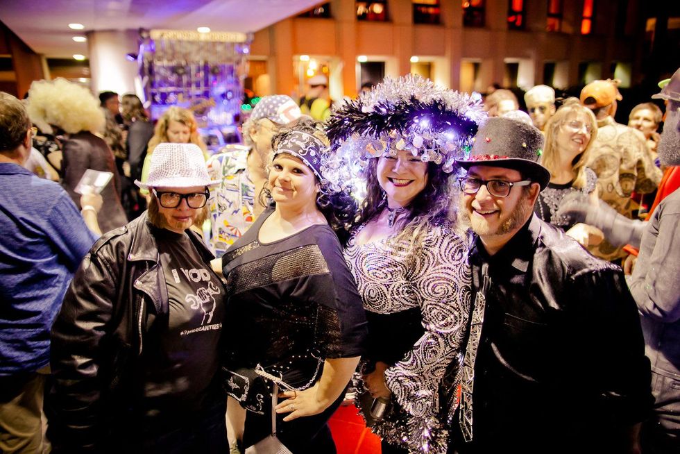 227 Courtney Azizeh, from left, Kristi Odom Nicole Strine and Ben Dover at the Art Car Ball April 2015