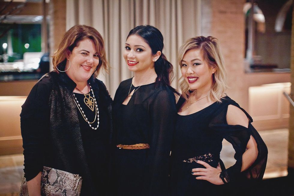 23 Cara Crafton, from left, Ashley Dana and Linda Pham at the Pam & Gela party November 2014