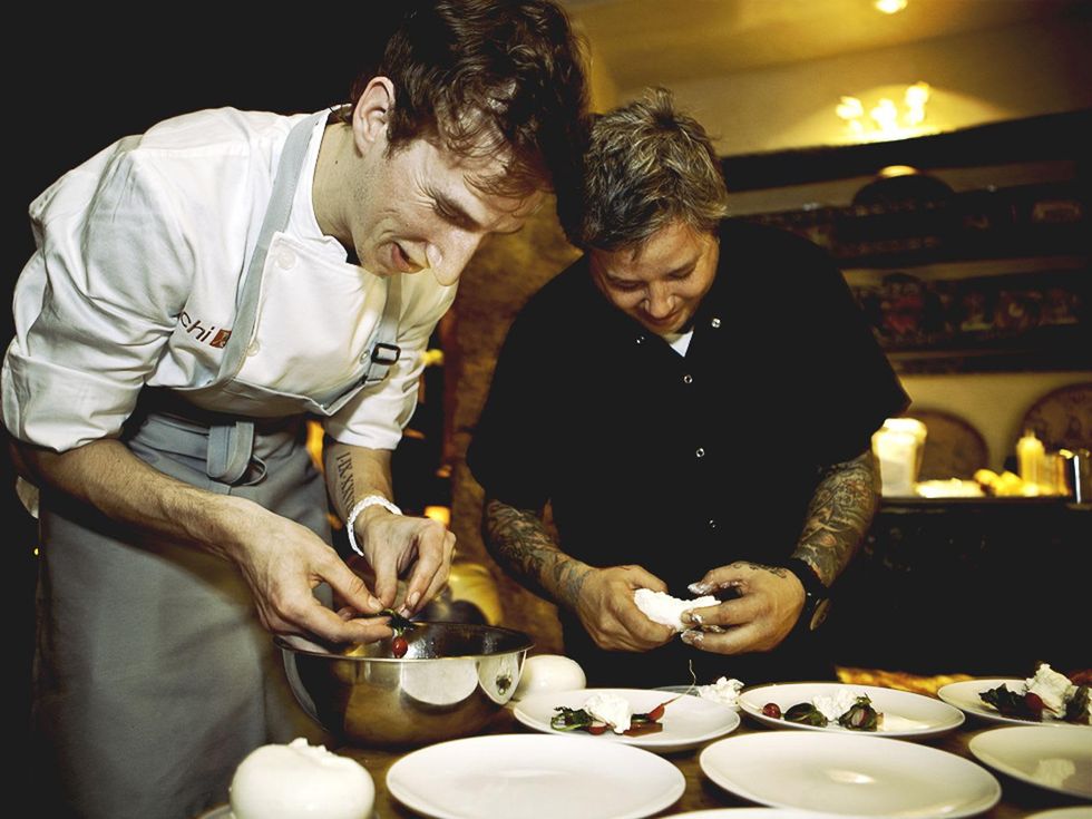 23 Deborah Elias My Favorite Things May 2013 Uchi Director of Culinary Operations Phillip Speer and Chef de Cuisine, Kaz Edwards