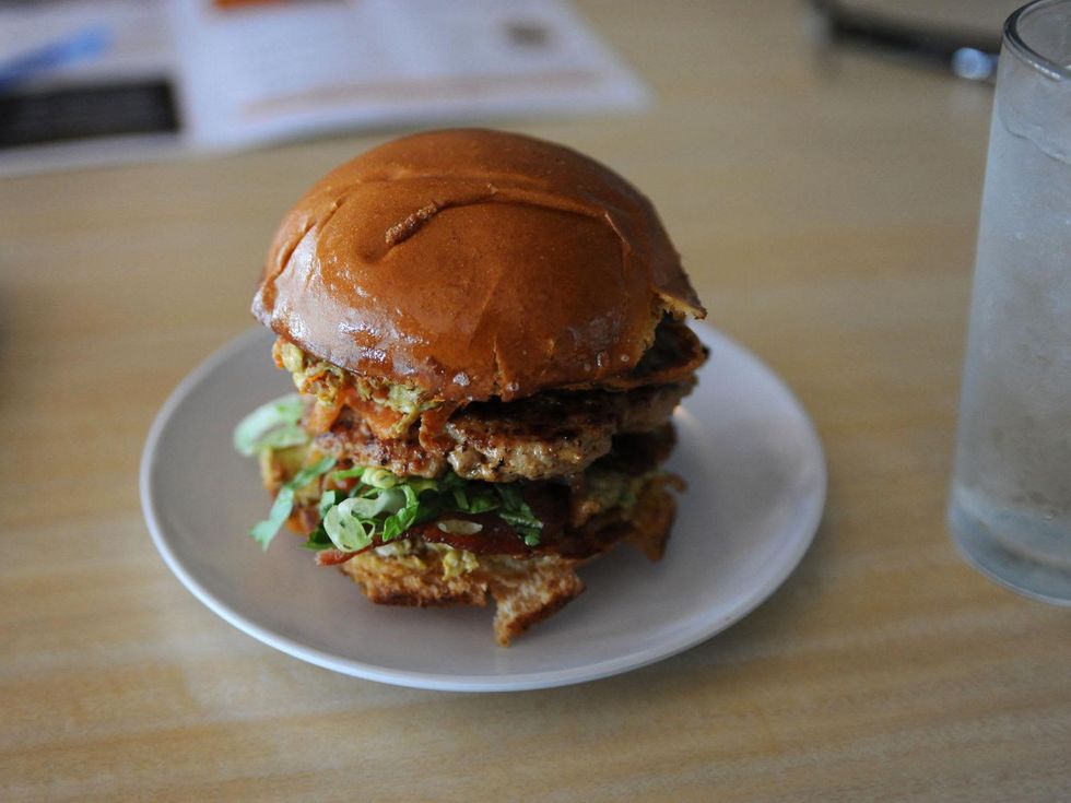 23 first look at Bernie's Burger Bus restaurant June 2014 hamburger burger