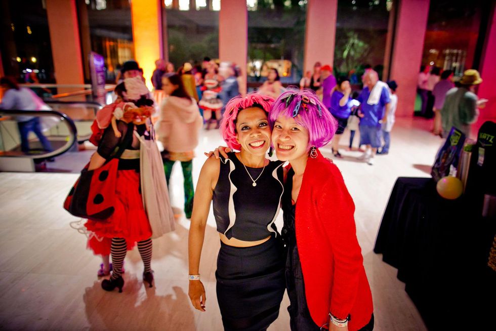 232 Derika Srivastava, left, and Crystal at the Art Car Ball April 2015