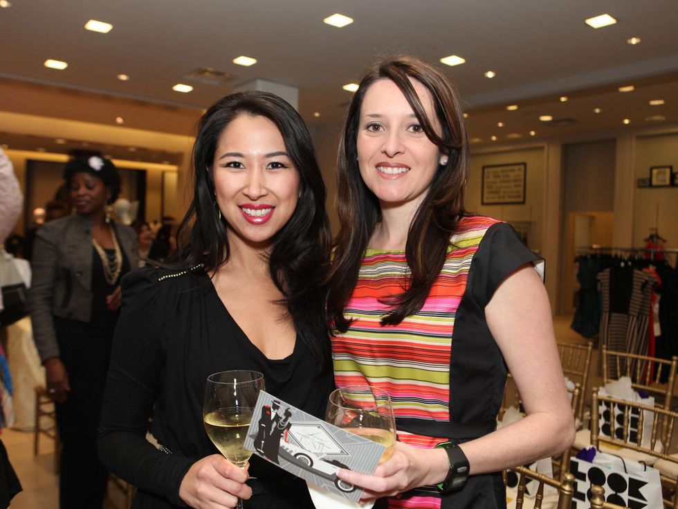 24 Sarah Ngo, left, and Danielle Rios at the Galveston Mardi Gras gown preview January 2014