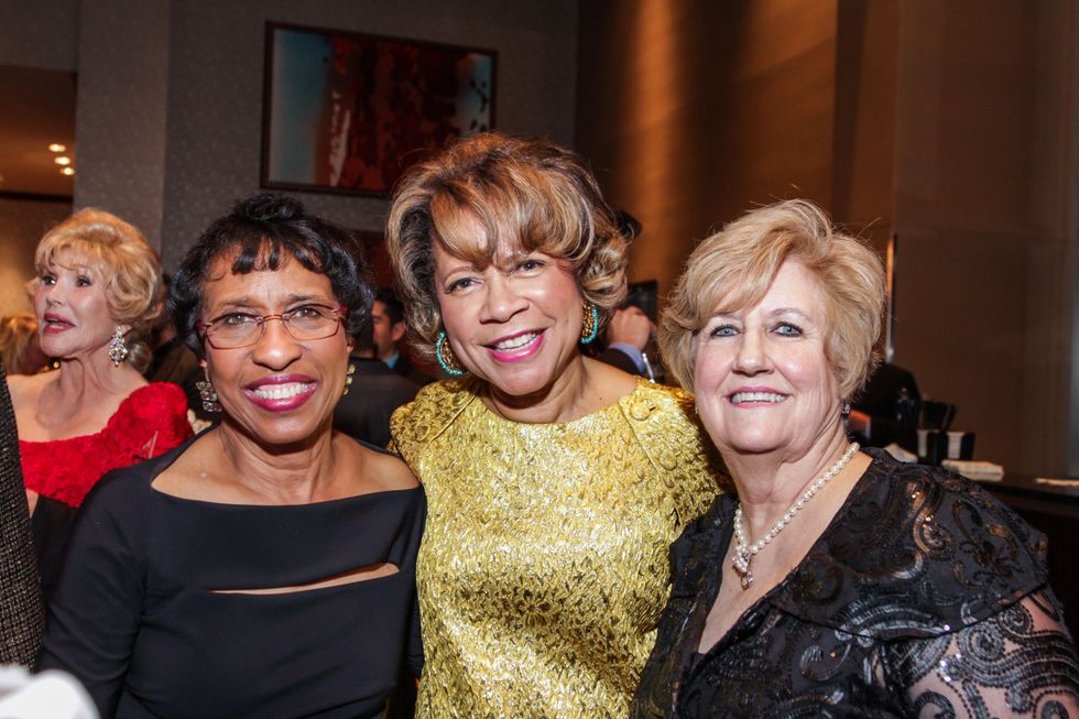 24 Sharon Michael Owens, from left, Merele Yarborough and Sharon Staley at the Social Book Treasures dinner December 2014
