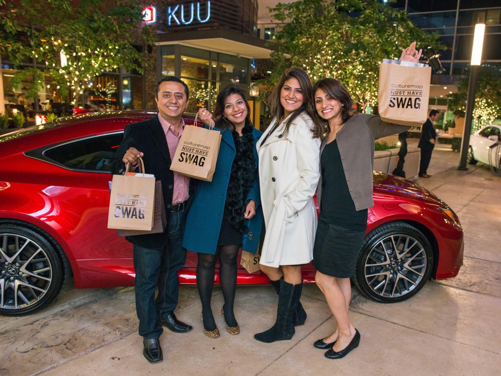 25 Vikram and Karishma Asrani, from left, Michelle Nainani and Chandni Sharma at the CultureMap Social at Gateway November 2014