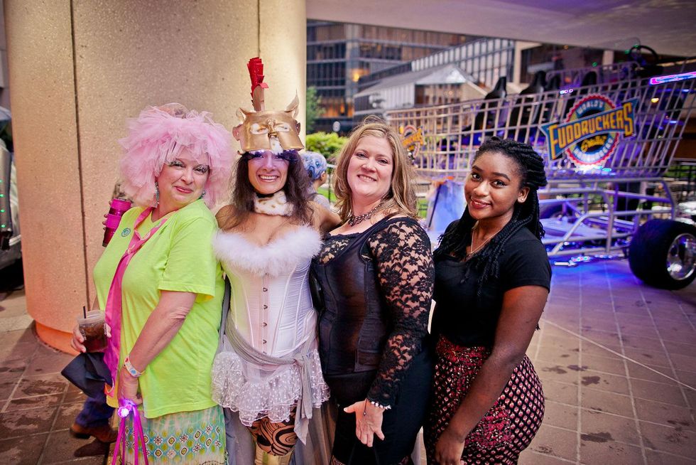250 Nancy Lauritsen, from left, Belinda Crimmins, Shannon Abernathy and Kortnie Landry at the Art Car Ball April 2015