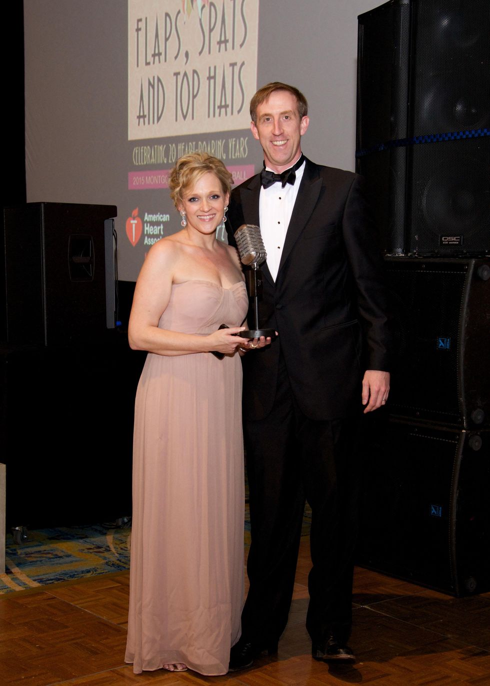 26 8636 Michelle Shifflett and Ted Oberg at the American Heart Association's Montgomery County Heart Ball February 2015