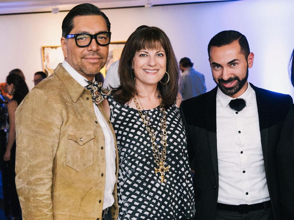 26 Ceron, from left, Ellie Francisco and Fady Armanious at CultureMap fifth anniversary birthday party October 2014