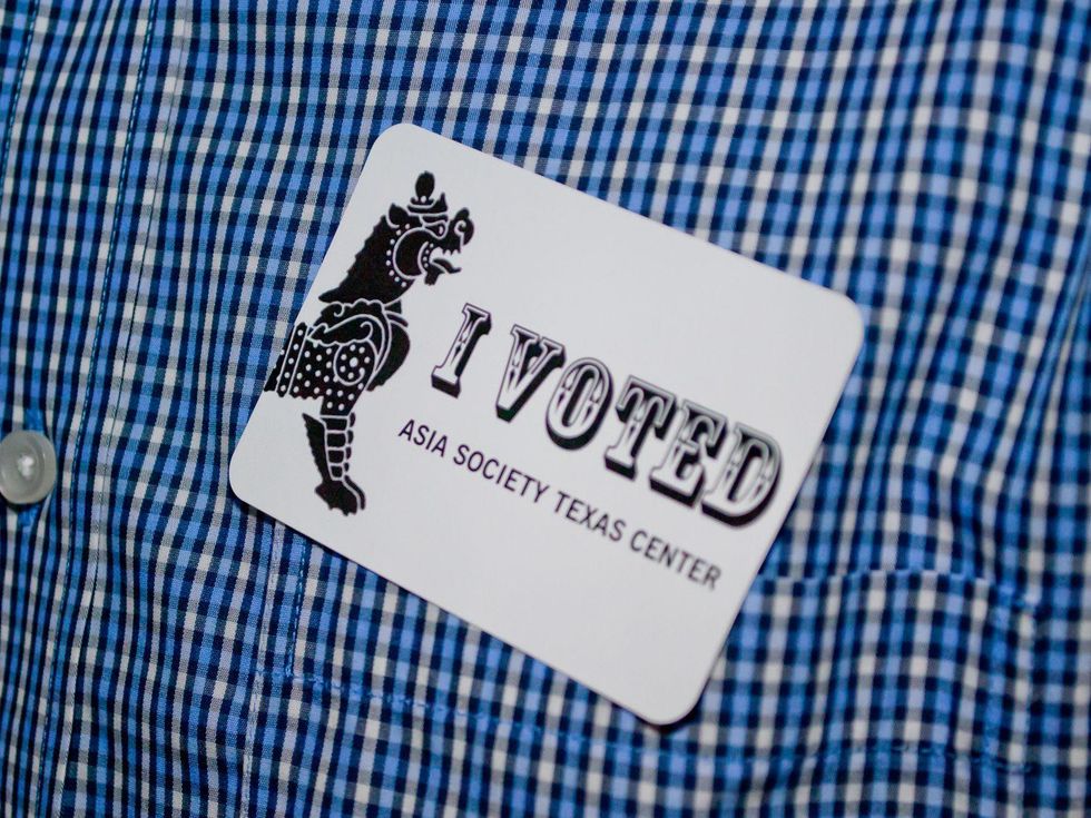 26 I Voted sticker at the Young Professionals Grand Prix kick-off party June 2014
