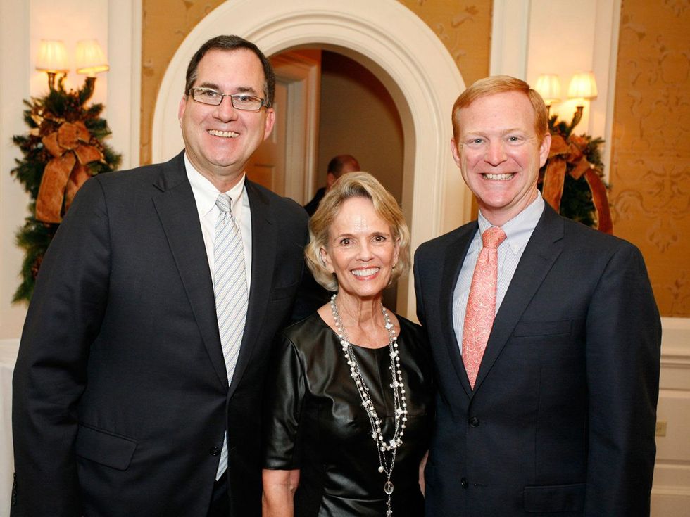 26 Jim Reeder, from left, Sue White and Eric Nevil at the Houston Botanical Gardens luncheon December 2013