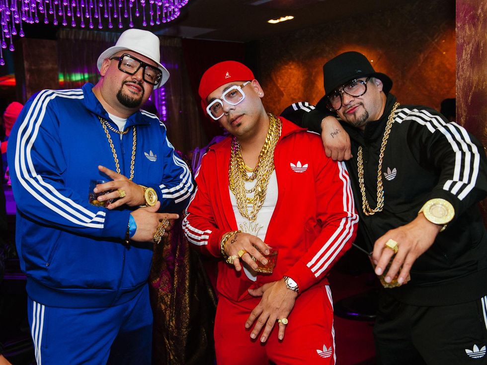 26 Luis Carnero, from left, Frank Murillo and Mike Saez at the CultureMap Halloween party at Mr. Peeples October 2013