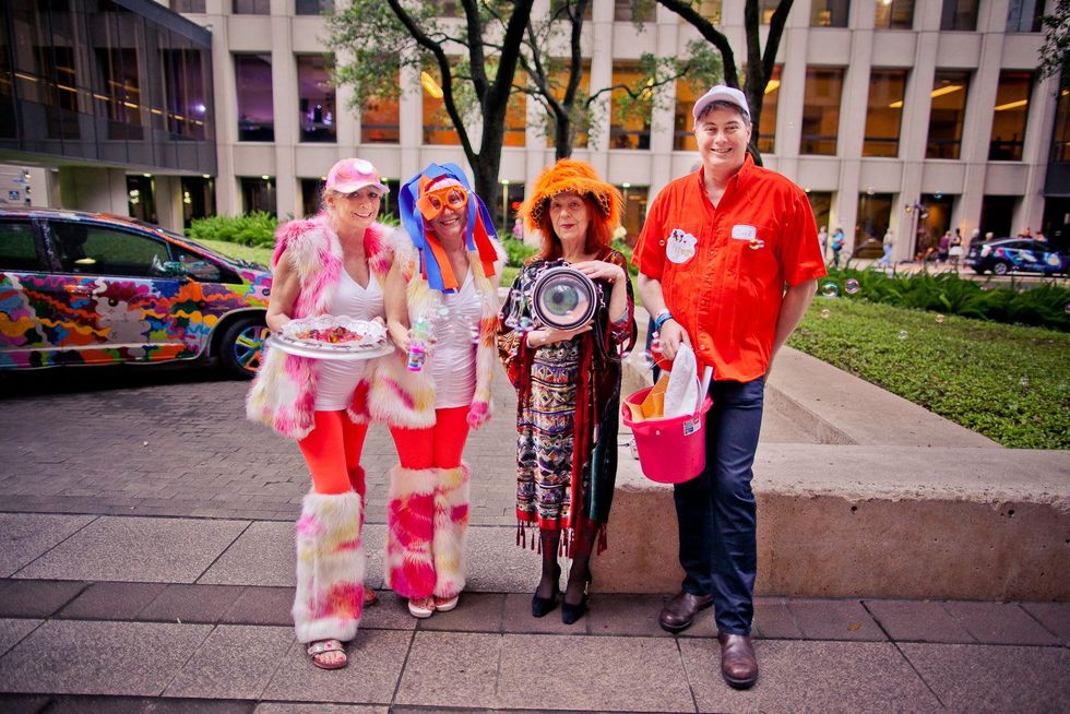 260 Susan Schulz, from left, Elizabeth Neison, Susan Biederberg and Carl Gudarian at the Art Car Ball April 2015