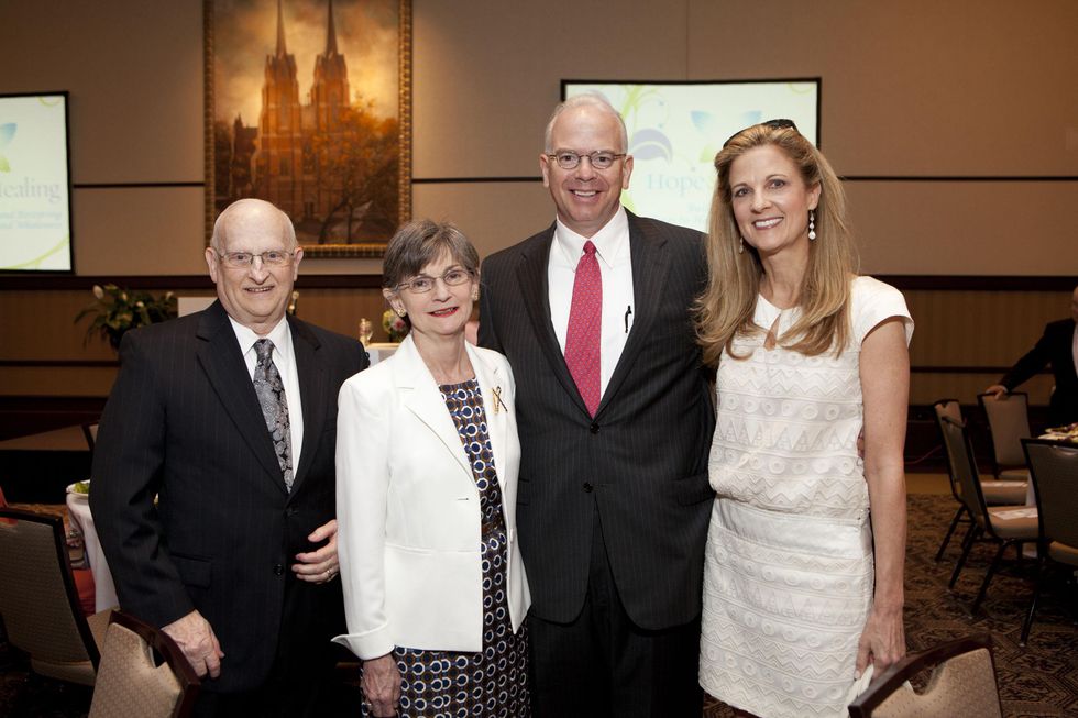 266 John and Pat Graham, from left, Dr. John Roff and Melinda Stubbs at the Hope and Healing Center luncheon May 2014
