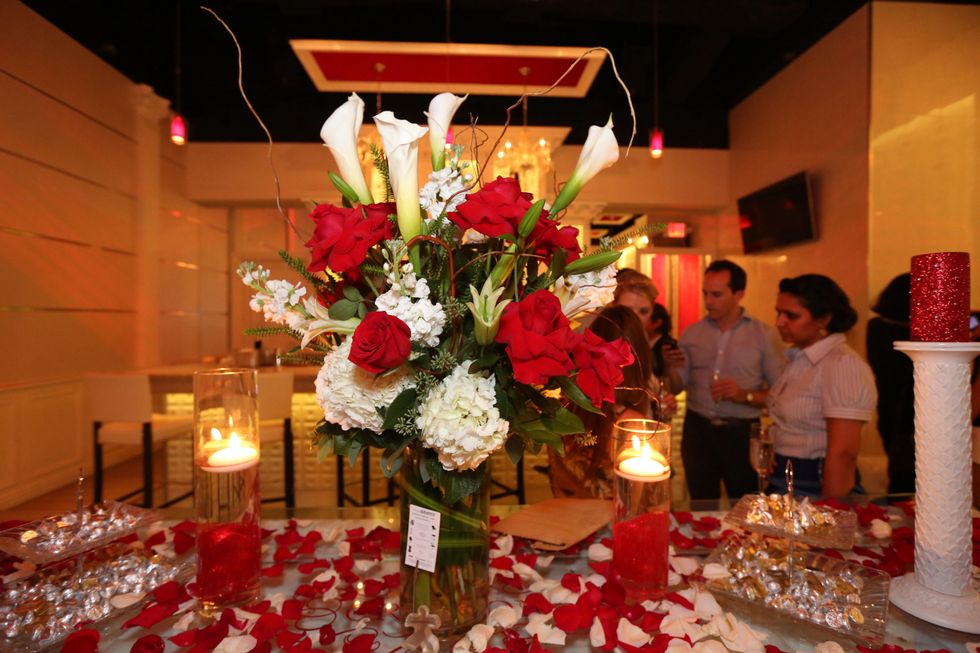 2733 Floral arrangement by Lexis Florist at the Crimson grand opening party July 2014