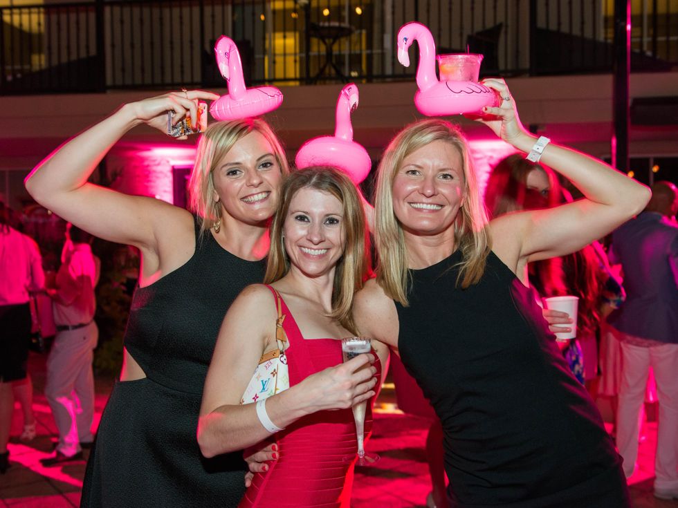 28 Johanna Smith, from left, Dr. Amanda Parker and Betty Smith at the Pink Party at Hotel ZaZa July 2014