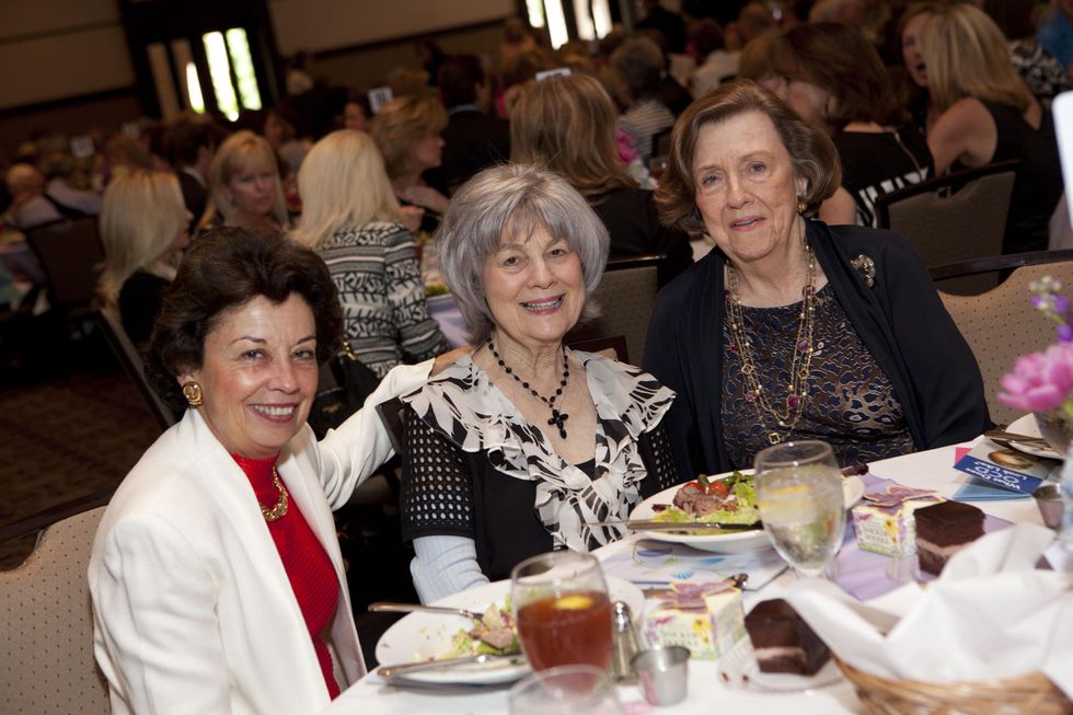 299 Kathy Goosen, from left, Peggy Barnett and Frances Heyne at the Hope and Healing Center luncheon May 2014