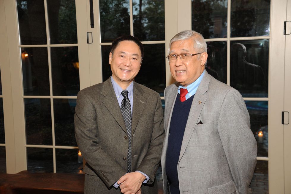 3 3198 Pierre Yu, left, and Harry Gee at the Reception Honoring Mayor for Arts Leadership February 2015