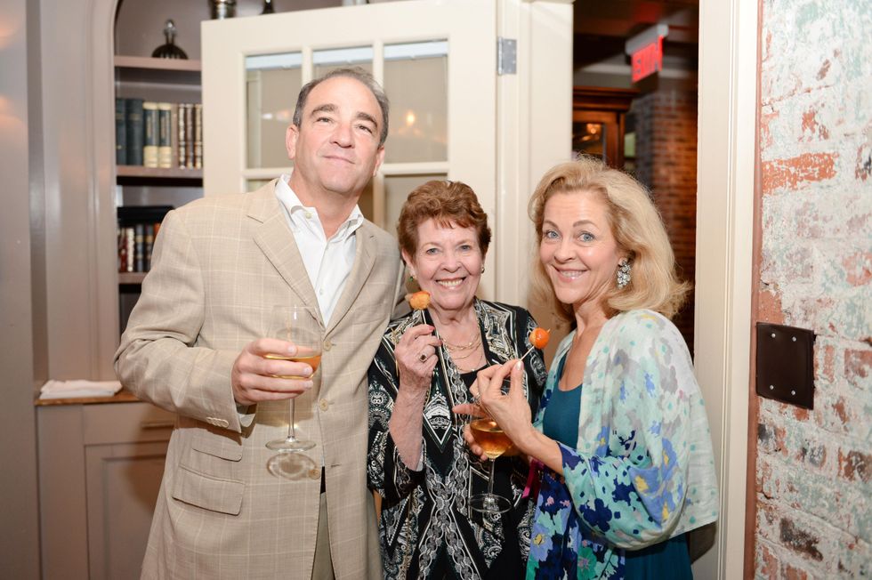 3 Ben Hoffman, from left, Joan Haskell and Alexa Hoffman at The Thread Alliance Blue Plate Special kick off April 2015