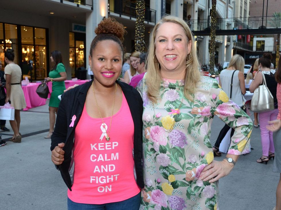 3 Brittany Frederick, left, and Lindsey Word at the West Ave Turns Pink party October 2013