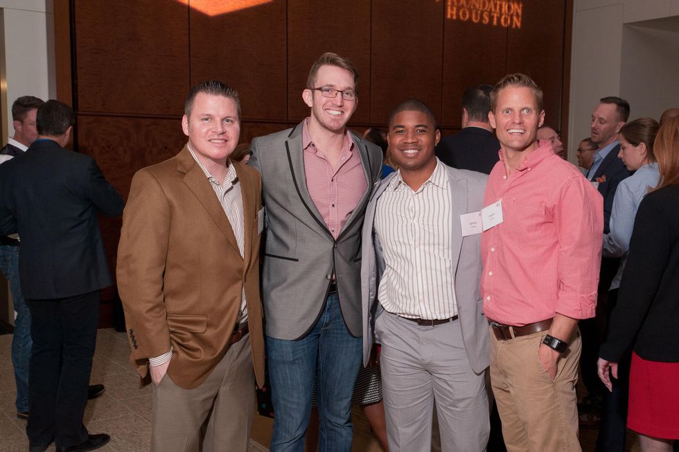 3 Craig Miles, from left, William Croissant, James Young and Heath LaPray at the World AIDS Day kick-off October 2014