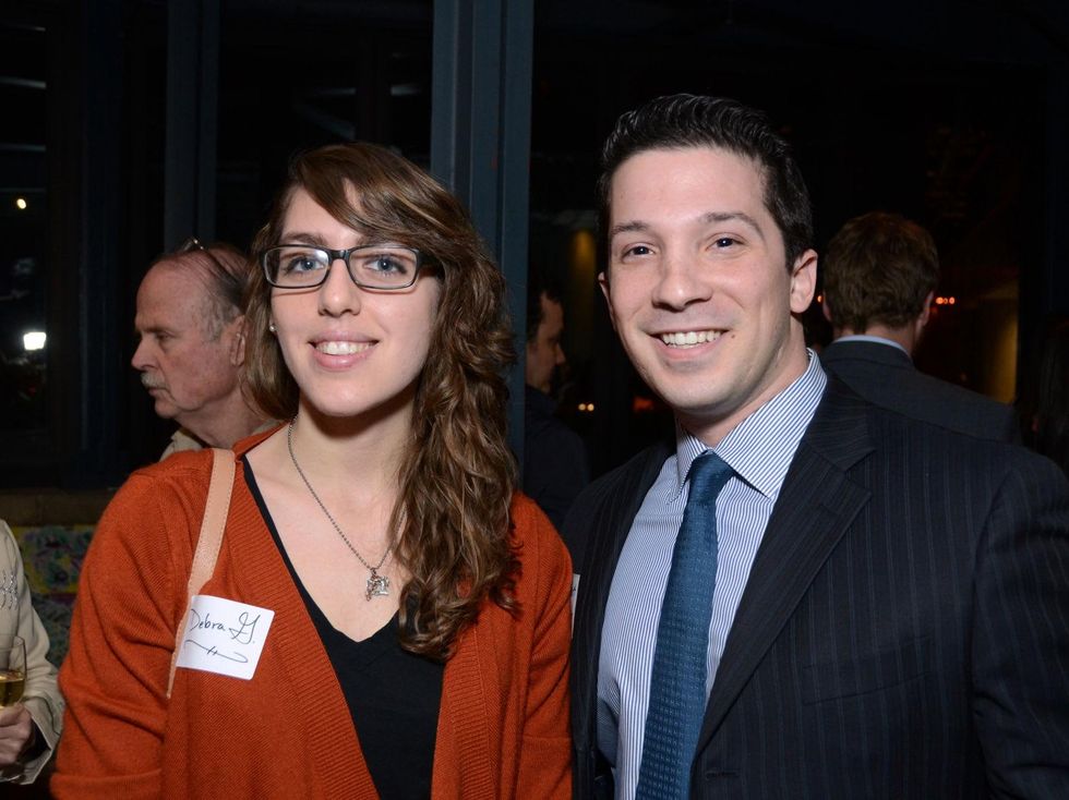 3 Debra Gross and Albert Singer at the Holocaust Museum Houston's Next Generation Young Professionals kickoff party November 2013