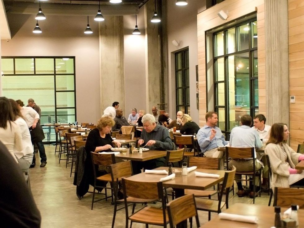 3 Dish Society Houston restaurant interior with crowd January 2014