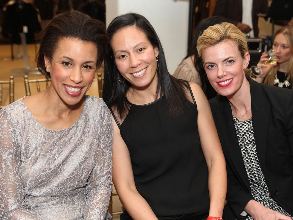 3 Dr. Crystal Wright, from left, Ting Bresnahan and Katie Flaherty at the Galveston Mardi Gras gown preview January 2014