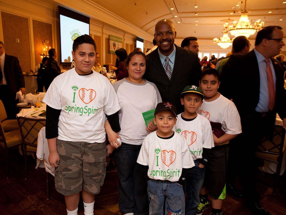 3 Edward Mejia, from left, Digna Mejia, James Mejia, Andrew Mejia, Jeffry Mejia and Bo Porter at the SpringSpirit Baseball Breakfast February 2014