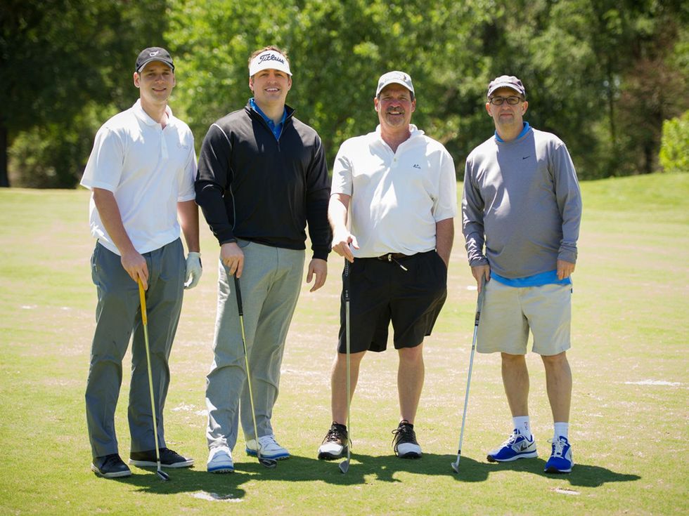 3 Jared Crane, from left, Jamie Frederick, Ray Anderson and Jeff Van Gundy at the Children's Museum Spring Golf Classic April 2014