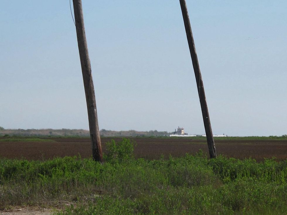 3, Katie Oxford Galveston oil spill March 2014 Parked barge on waterway