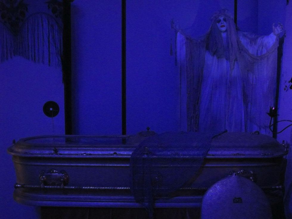 3 - Katie Oxford Halloween October 2014 3rd Annual Haunted House - authentic metal casket