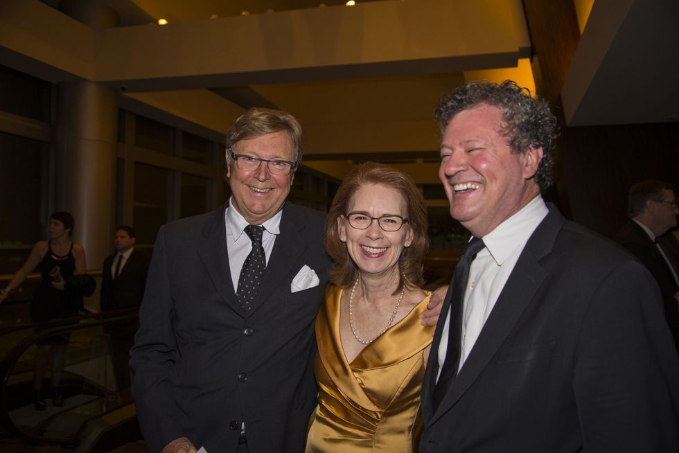 3 Lars Lerup, from left, Linda Sylvan and Carlos Jimenez at the Rice Design Alliance Gala November 2014