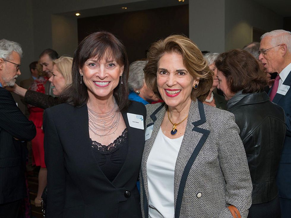3 Lynne Bentsen, left, and Lois Stark at the Future of Leadership luncheon April 2014