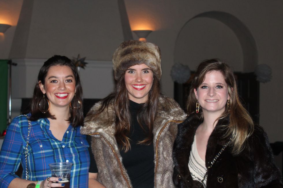 3 Megan Kaldis, from left, Catherine Bradley and Eve French at the Herman Park Conservancy Ski the Green party November 2013