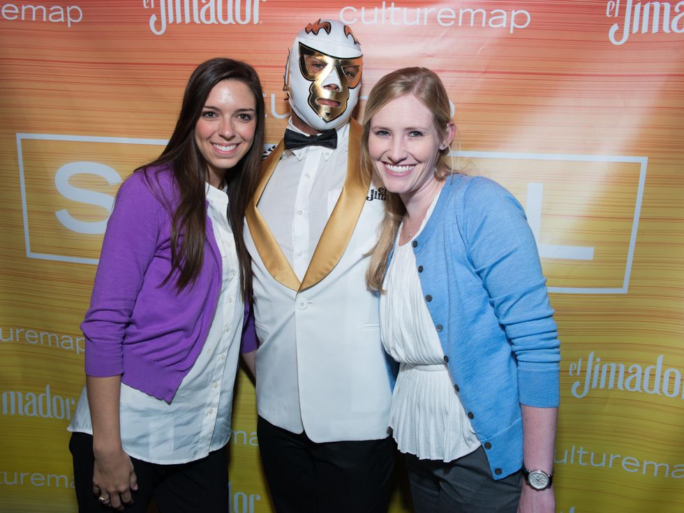 3 Misty Taylor, from left, El Jimador and Annie Sorrells at the CultureMap Summer Social July 2014