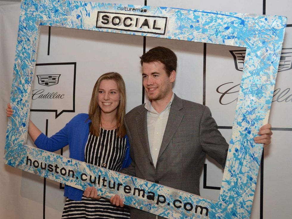 3 Paige Delouche and Ben Clemenceau at the CultureMap Social at Gremillion and Co. Fine Art March 2015
