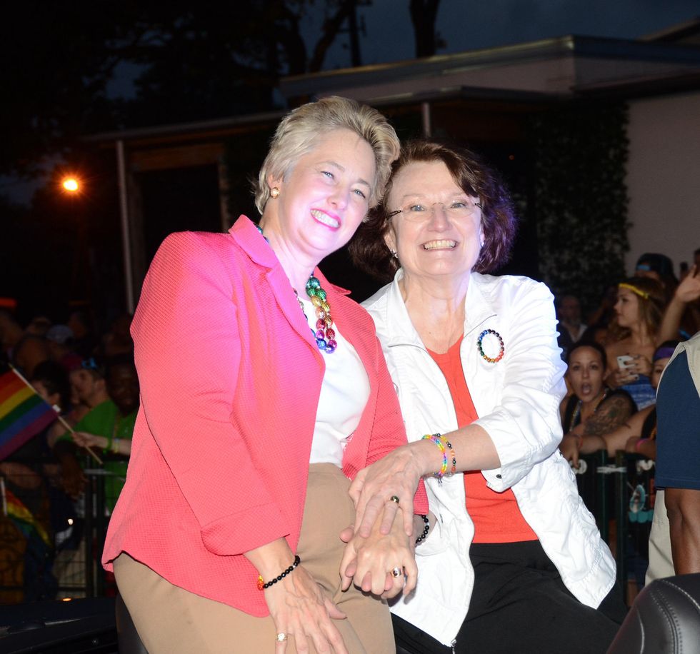 3 Pride Parade Houston June 2014 Mayor Annise Parker and Kathy Hubbard