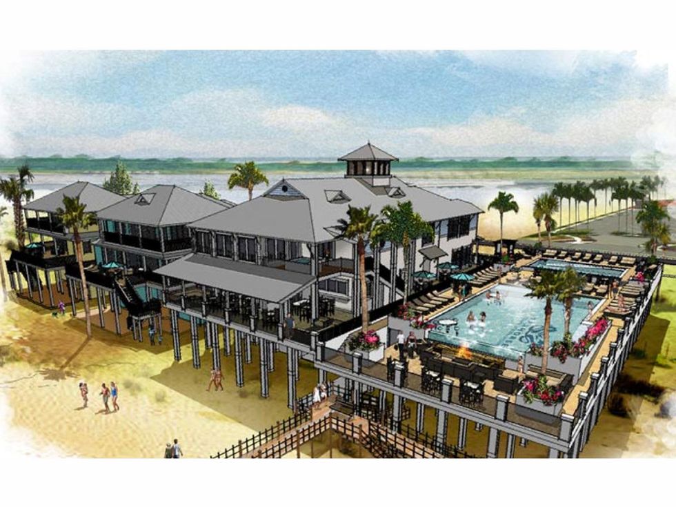 3 Seahorse Beach Club Galveston rendering club with swimming pool