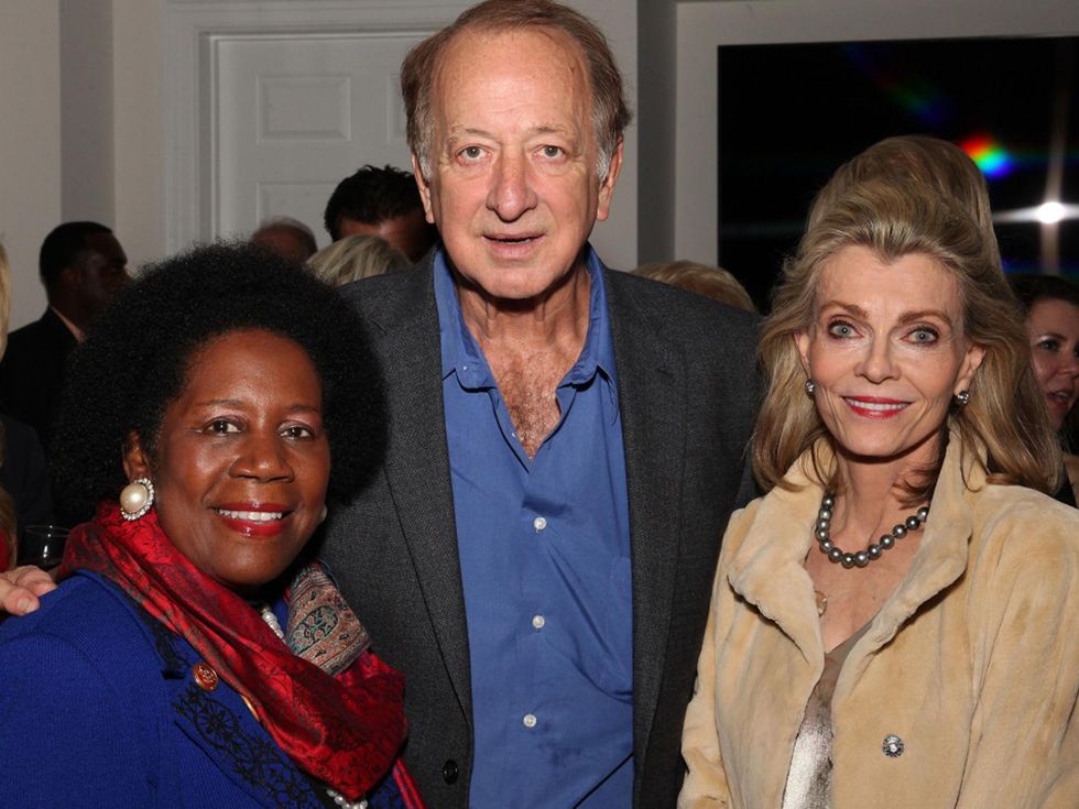 3 Sheila Jackson Lee, from left, Sam Cable and Alice Burguieres at A Little Christmas Business movie premiere December 2013