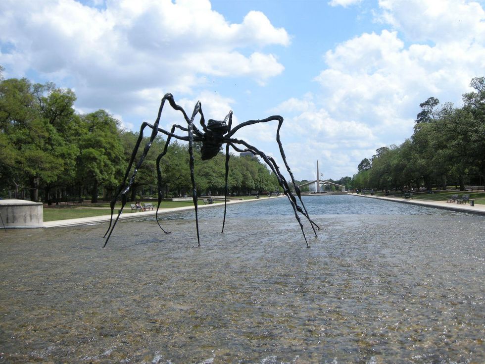 3 spider sculpture Hermann Park April 2014