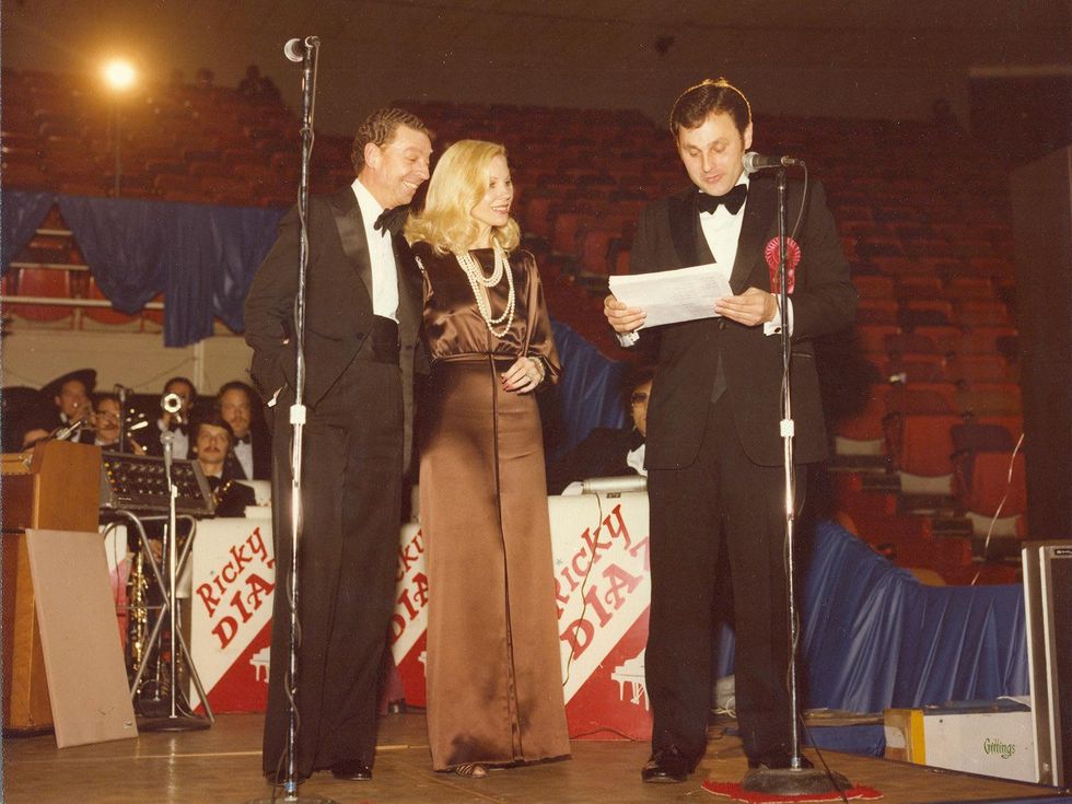 3 Tony's 50th anniversary March 2015 vintage James Galanos, from left, Carolyn Farb and Tony Vallone THIS