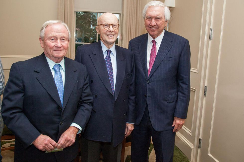 3 William \u201cBilly\u201d Burge III, from left, Gerald D. Hines and Larry D. Johnson at the Urban Land Institute Houston mixer October 2014
