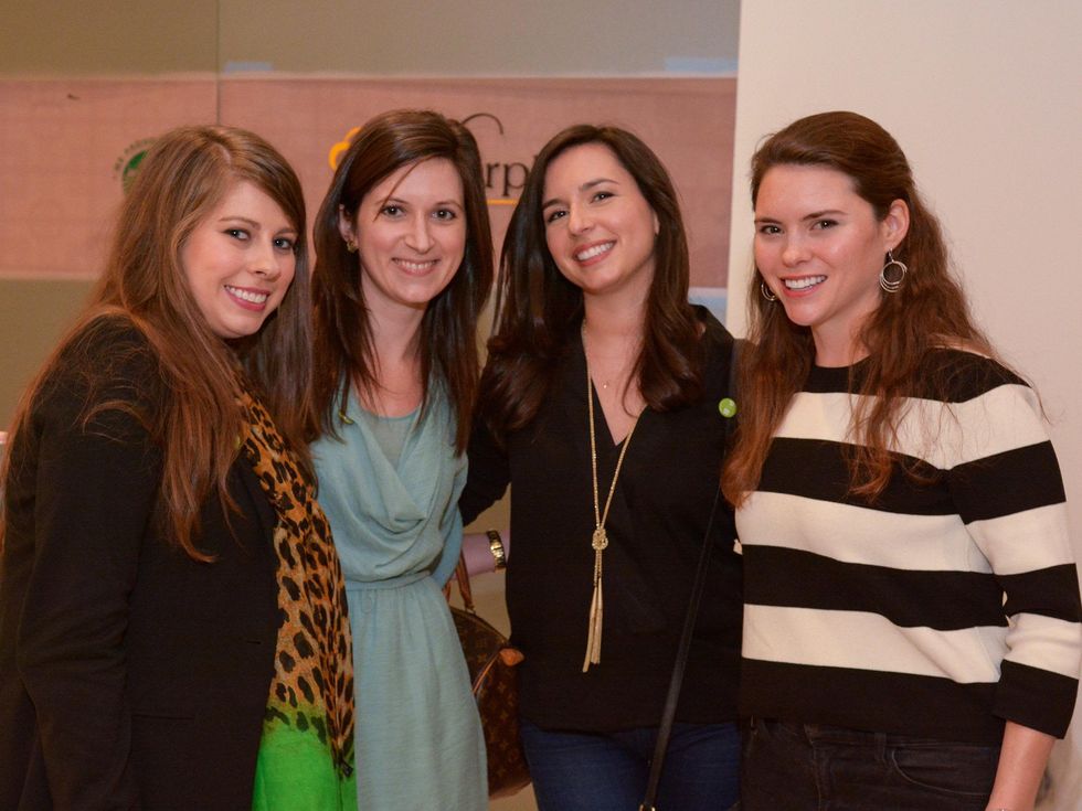 30 Sarah Foltz, from left, Katie Shipman, Daphne Laplante and Sara Cain at Preservation Houston's Pier & Beam #ThrowbackThursday Party November 2014
