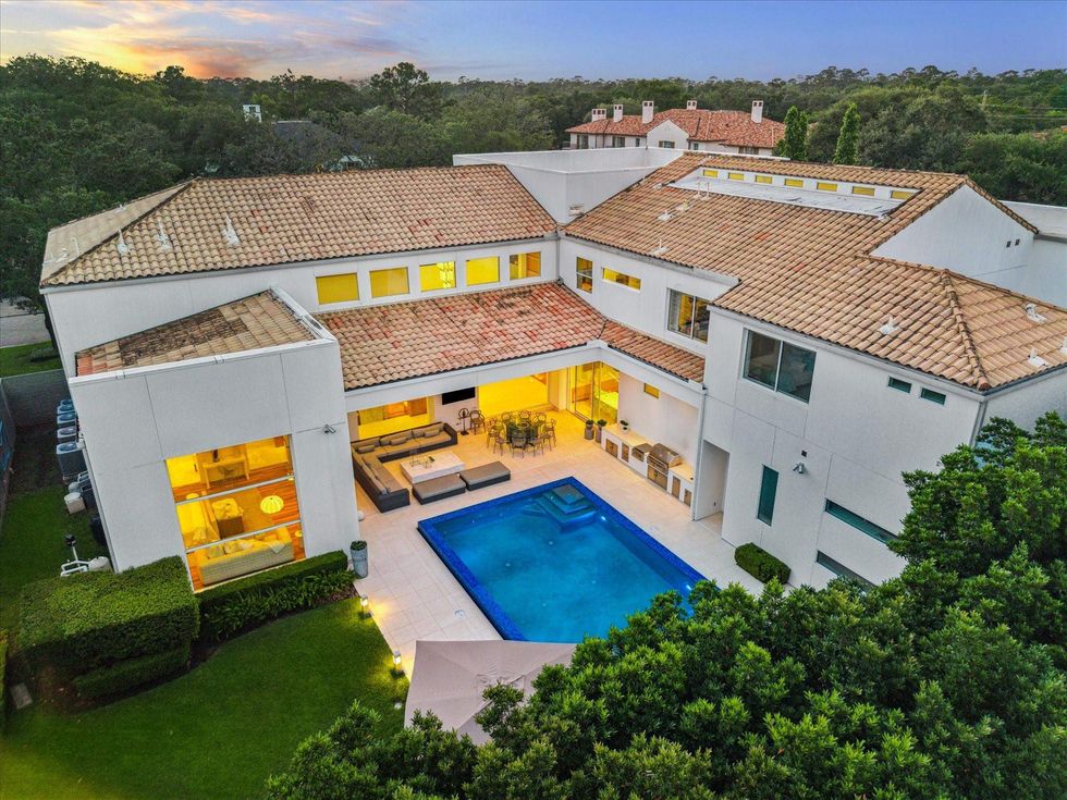 311 Brown Saddle St aerial of backyard